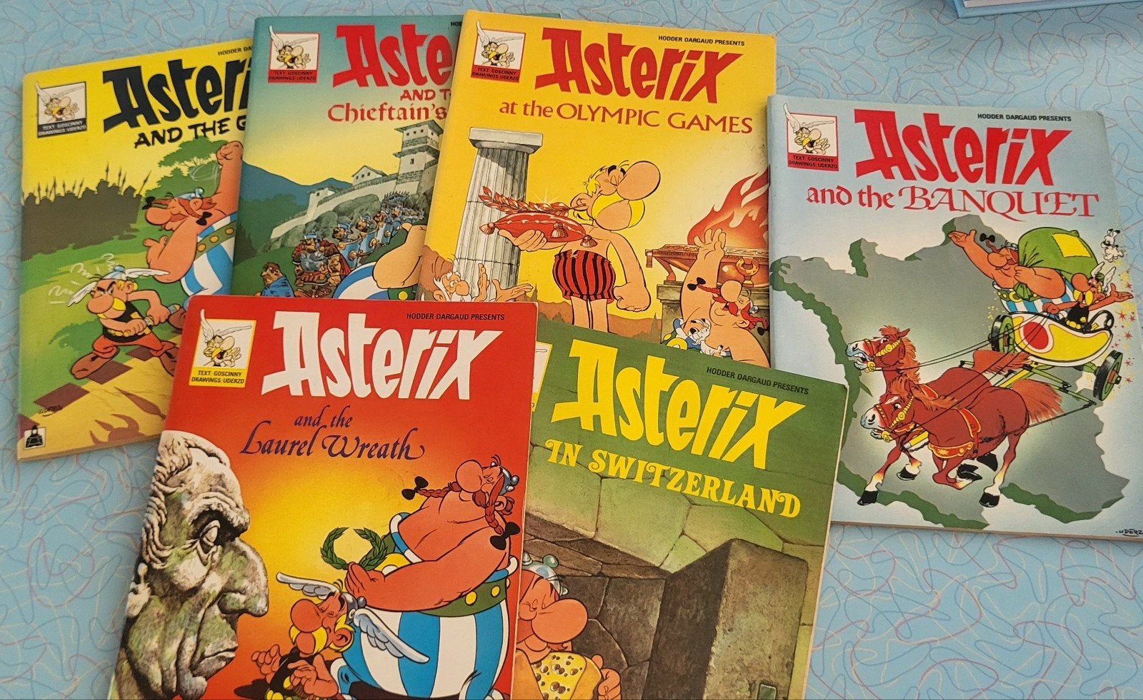 6 Engelse Asterix stripboeken - A5 formaat, Meerdere stripboeken, Ophalen of Verzenden, Gelezen, René Goscinny & Albert Uderzo