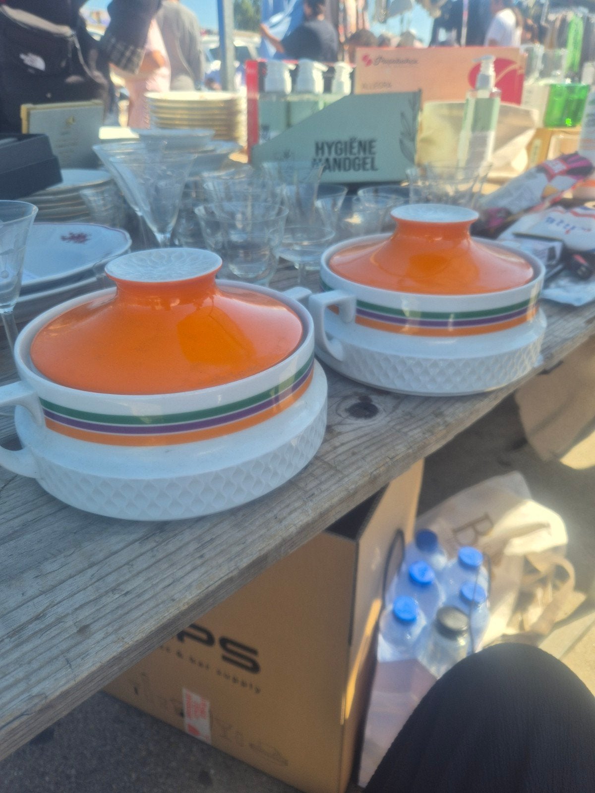 Vintage soepkommen met deksel - Bavaria Schirnding, Gebruikt, Overige merken, Vintage, Ophalen of Verzenden