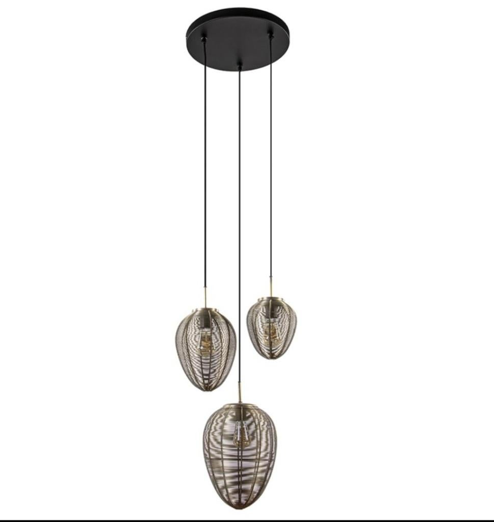 Leuke 3 lichts hanglamp Yaelle Light & Living antiek brons, Ophalen of Verzenden, Zo goed als nieuw, Metaal, Minder dan 50 cm