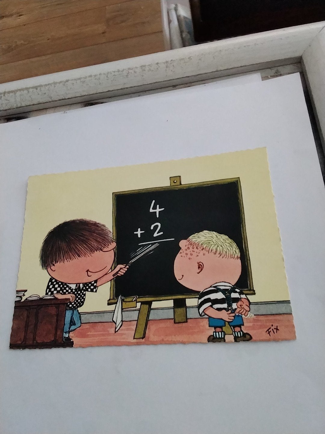 FIX  Franse Ansichtkaart - CHOUCHOU ET JOJO A L'ECOLE, Ophalen of Verzenden, 1980 tot heden, Gelopen