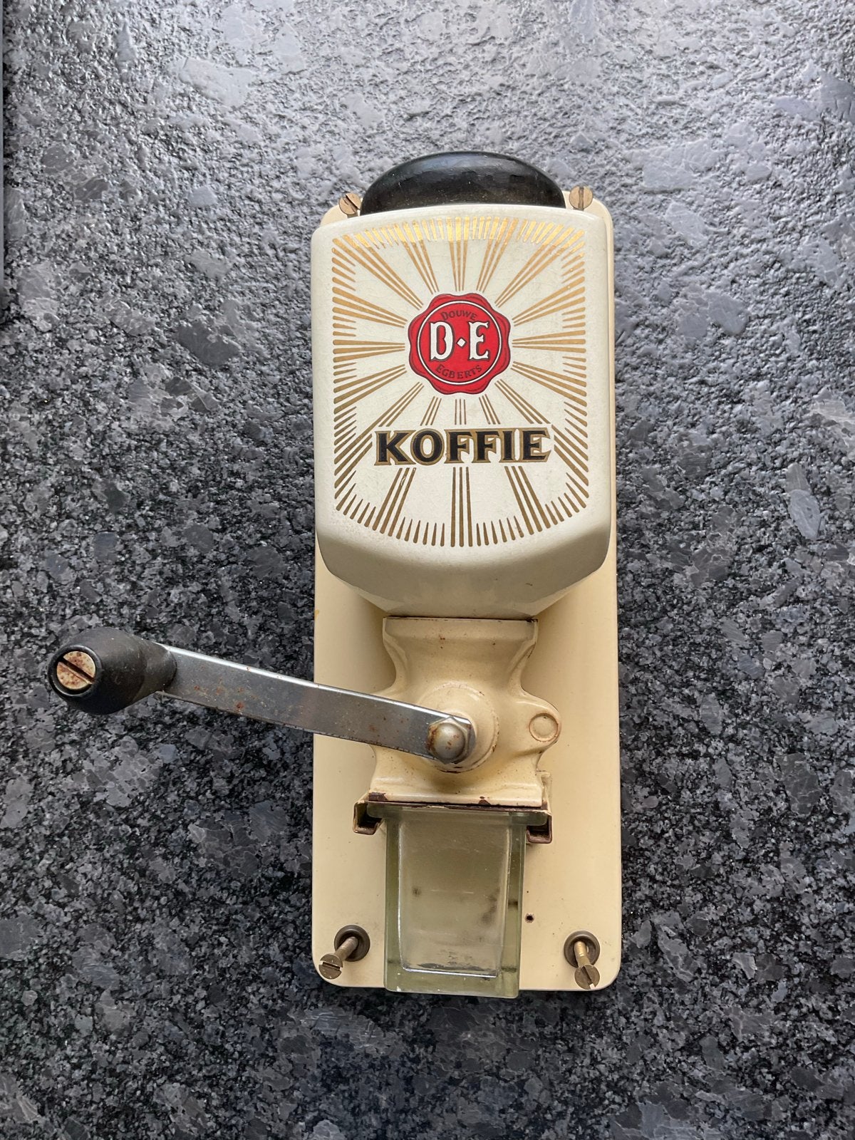 Vintage Douwe Egberts DE Koffie Wandkoffiemolen, Antiek en Kunst, Ophalen of Verzenden