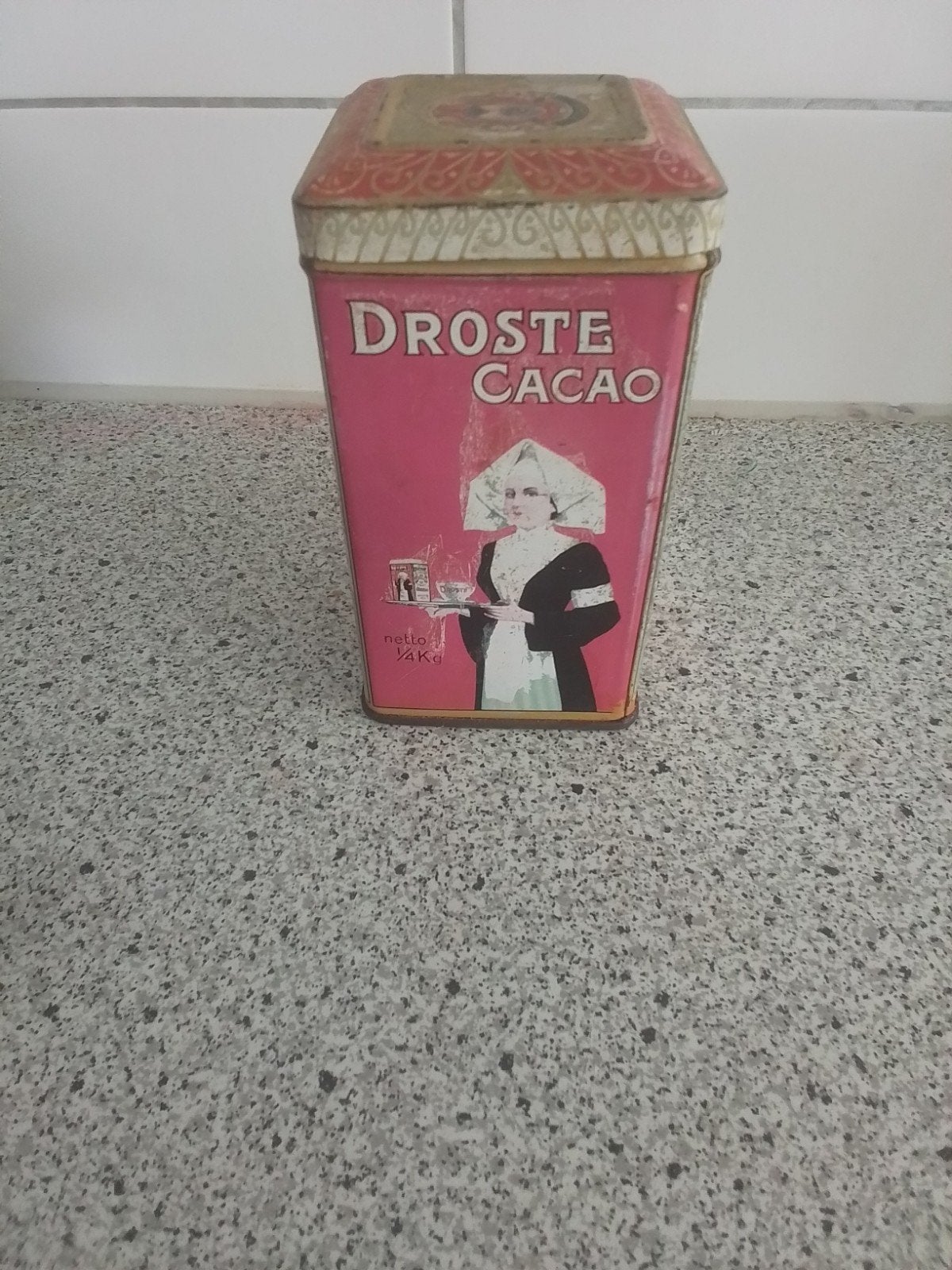 5 Oude blikken, waaronder Douwe Egberts en Droste, Verzamelen, Blikken, Ophalen of Verzenden, Gebruikt, Koffie, Douwe Egberts