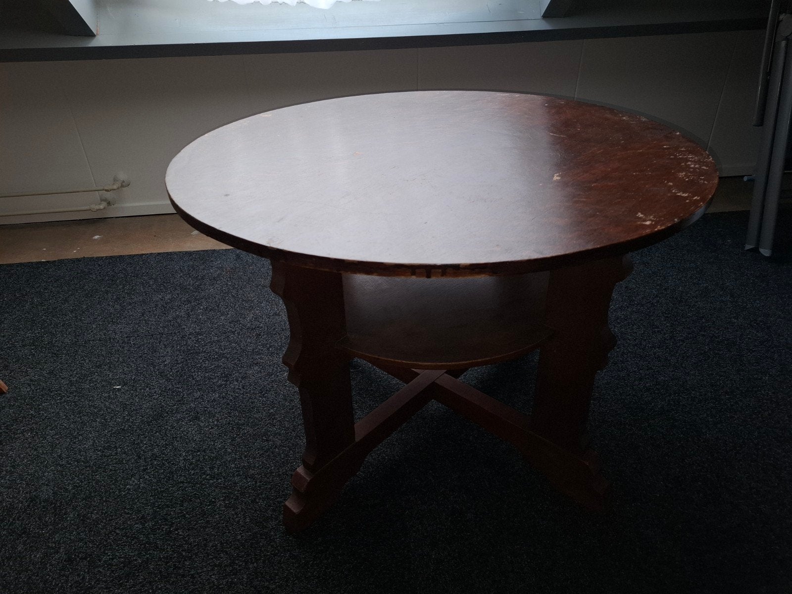 Antieke Salon Tafel - Rond Houten Bijzettafel, Ophalen
