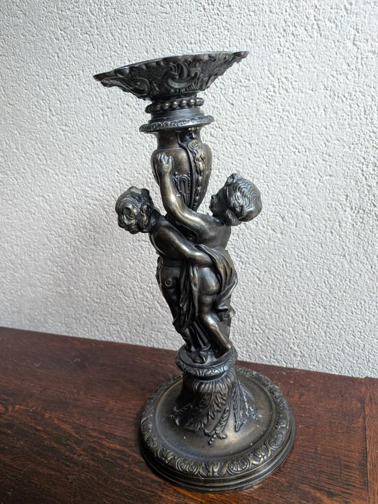 bronze kandelaar 1900 louis de XVU stijl., Antiek en Kunst, Antiek | Kandelaars, Ophalen, Koper of Brons