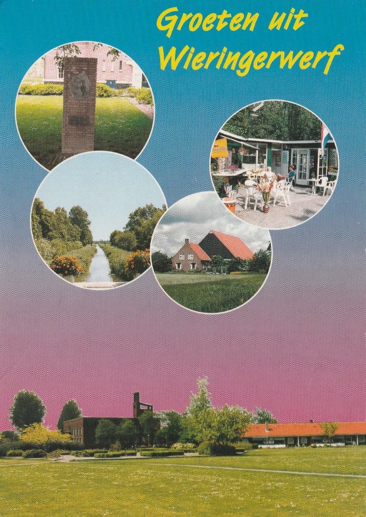 WIERINGERWERF Monument Vaart Terras Groeten, Verzenden, 1980 tot heden, Gelopen, Noord-Holland