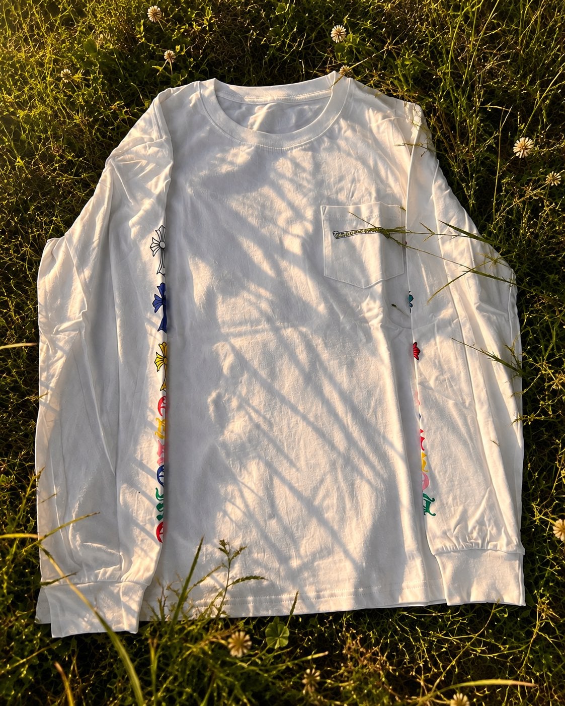 Chrome Hearts Multicolor Cross Longsleeve T-shirt, Kleding | Heren, Ophalen of Verzenden, Zo goed als nieuw, Maat 56/58 (XL), Wit