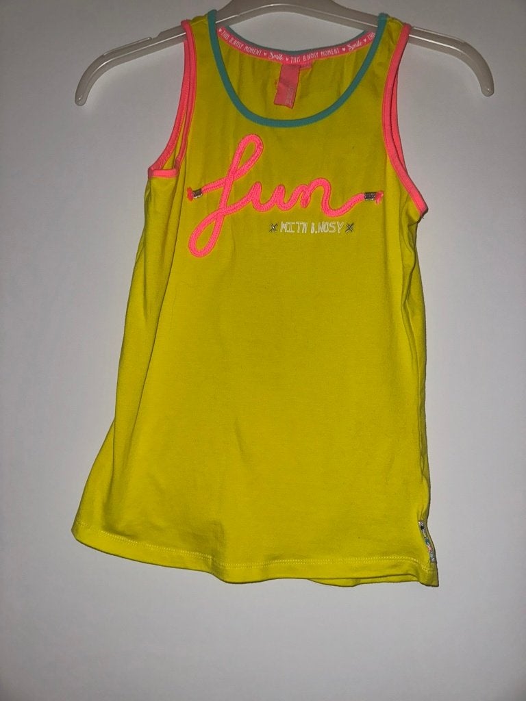 B.nosy 146 152 top hemd shirt singlet geel gele roze, B-nosy, Zo goed als nieuw, Shirt of Longsleeve, Verzenden