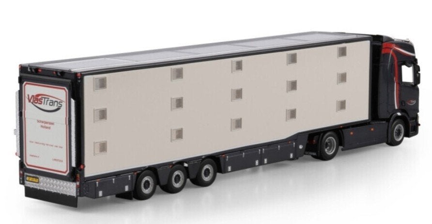 WSI SCANIA R HIGHLINE + DIEREN TRANSPORT TRAILER - VLASTRANS, Wsi, ., Nieuw, Ophalen of Verzenden