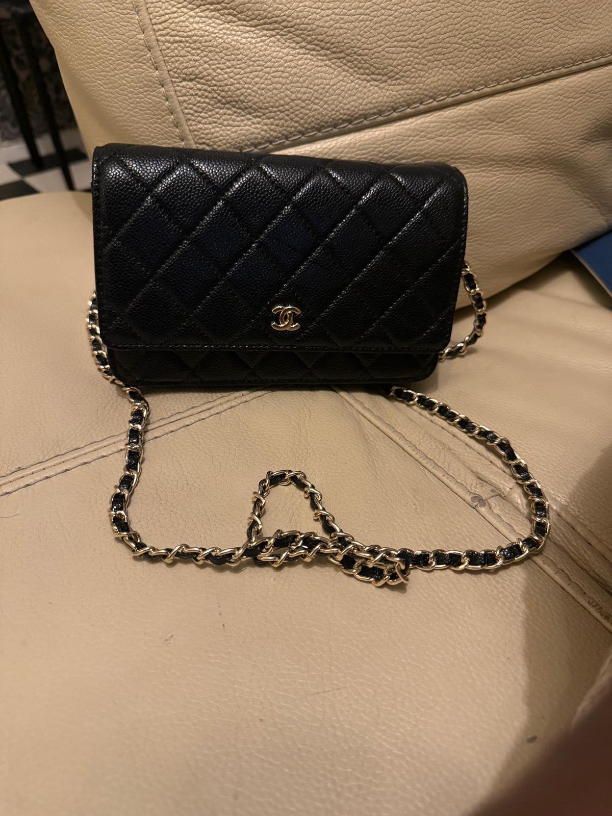 Chanel wallet on chain, Ophalen of Verzenden, Zo goed als nieuw, Zwart