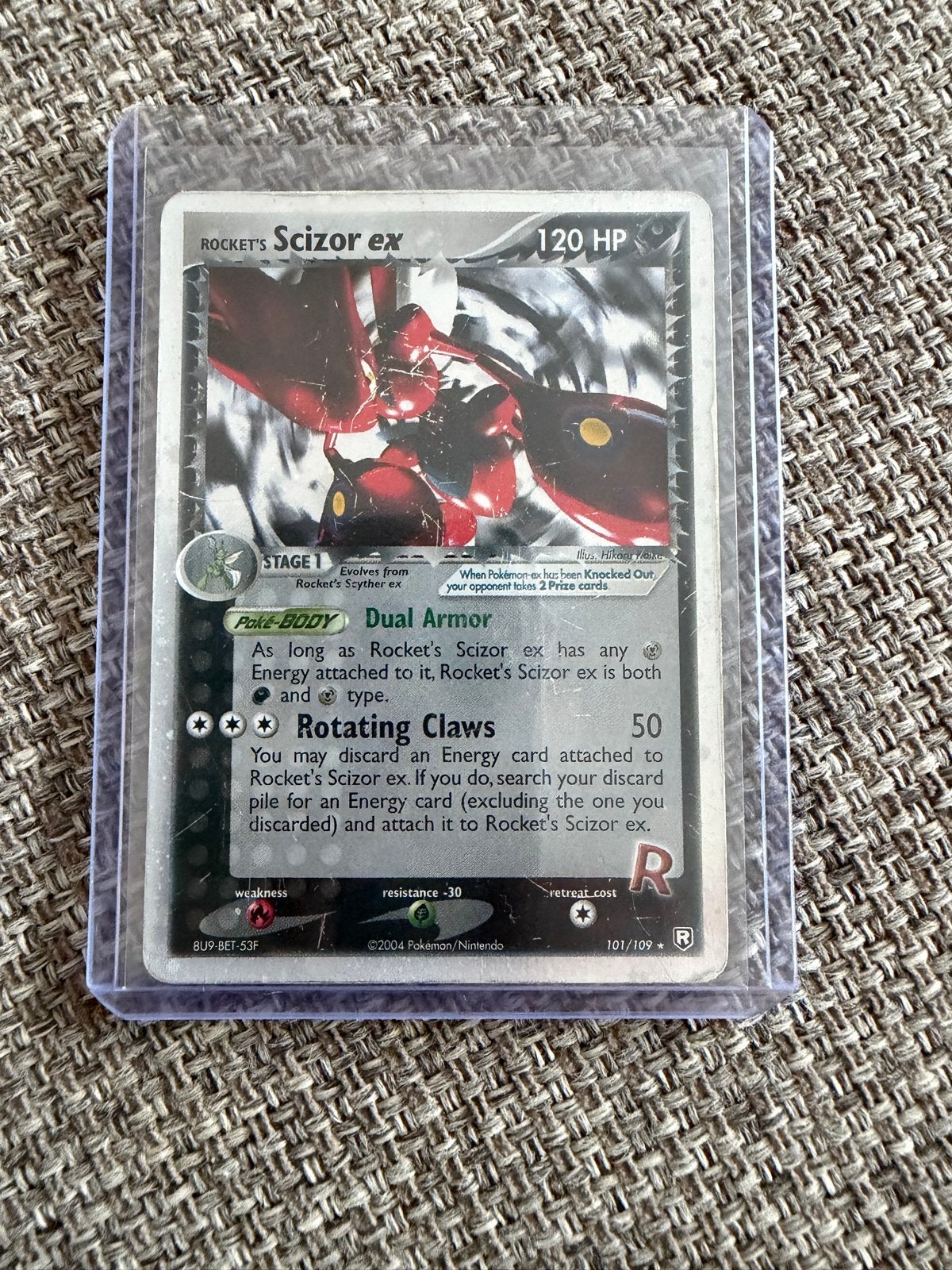Rocket's Scizor ex 101/109 EX Team Rocket Returns Pokémon, Ophalen of Verzenden, Gebruikt, Losse kaart