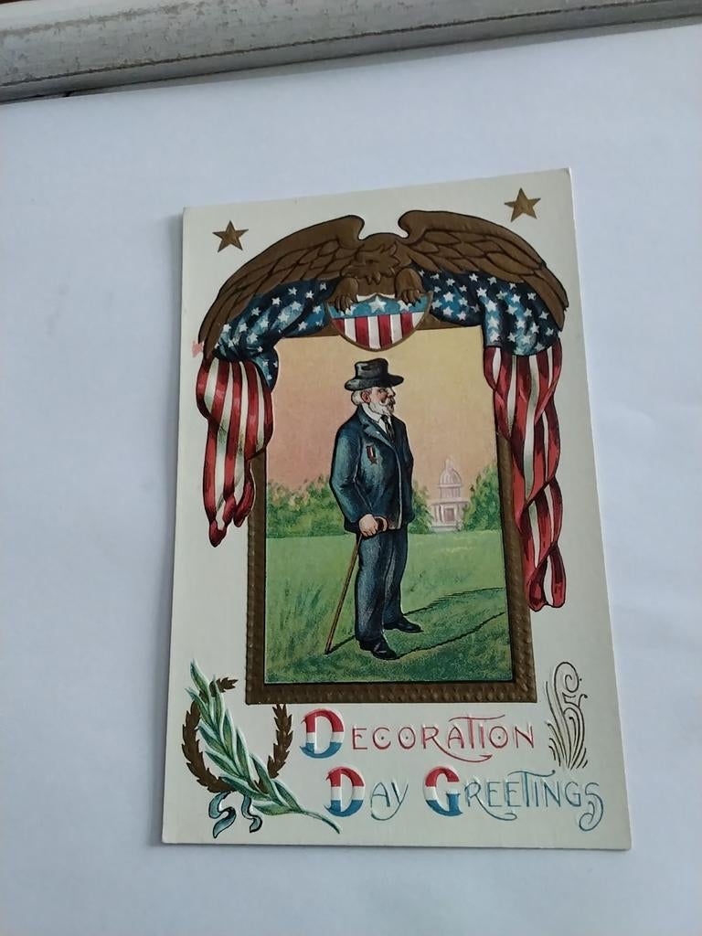 DECORATION. DAY. GREETINGS   reliëf, Ophalen of Verzenden, Voor 1920, Sterren en Beroemdheden