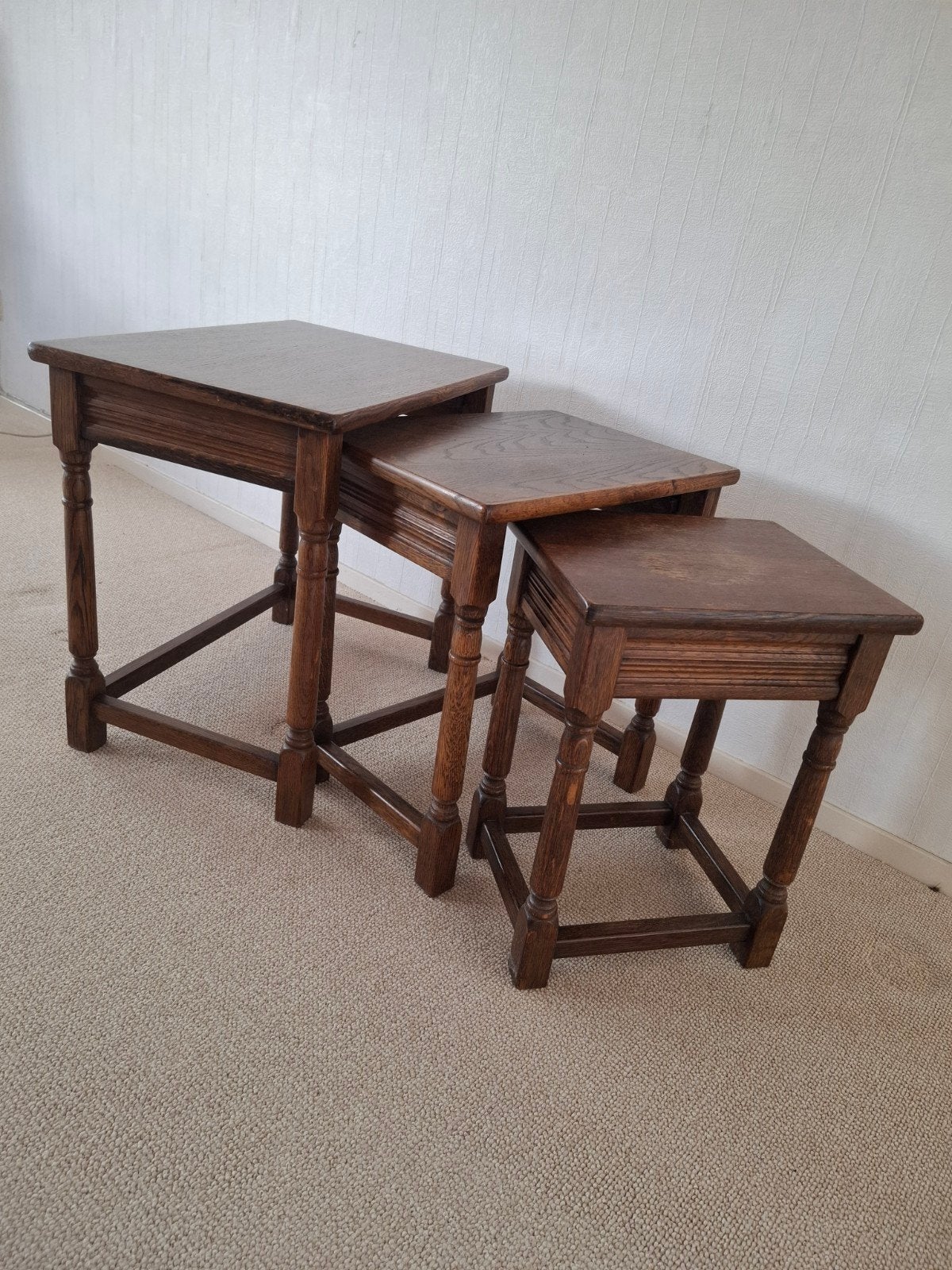 Set van 3 houten tafelzetjes!, Minder dan 55 cm, Gebruikt, Rechthoekig, Hout