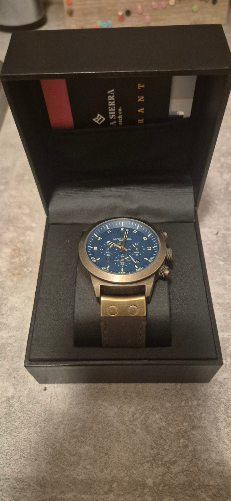 Alpha Sierra Defcon LGM60CL Mark V, Leer, Staal, Polshorloge, Zo goed als nieuw