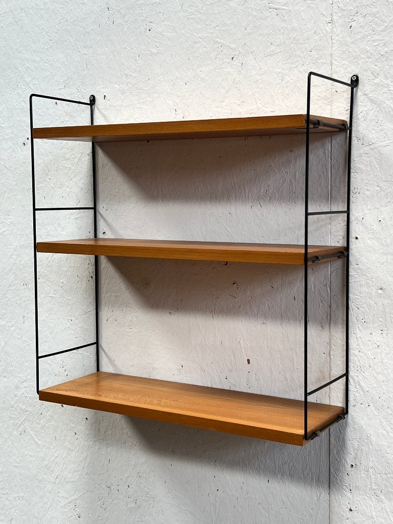 Vintage String wandmeubel / wandrek, Zweden, 1970's, Overige houtsoorten, Met plank(en), Gebruikt, Onbekend