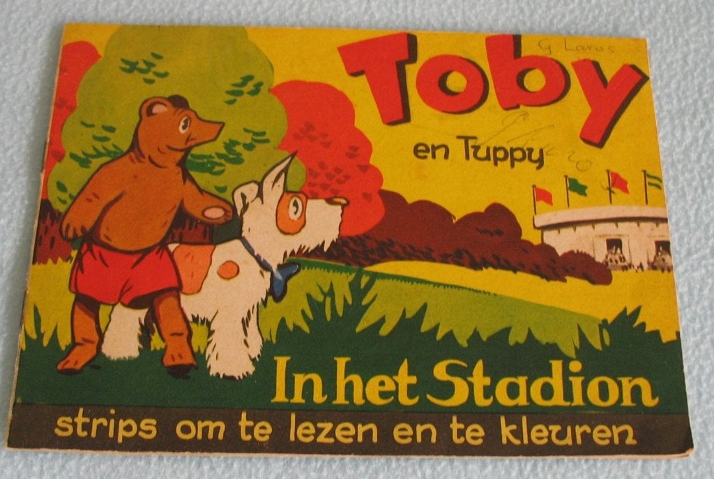 Oud Stripboekje - Toby en Tuppy In het Stadion, Boeken, Eén stripboek, Ophalen of Verzenden, Gelezen
