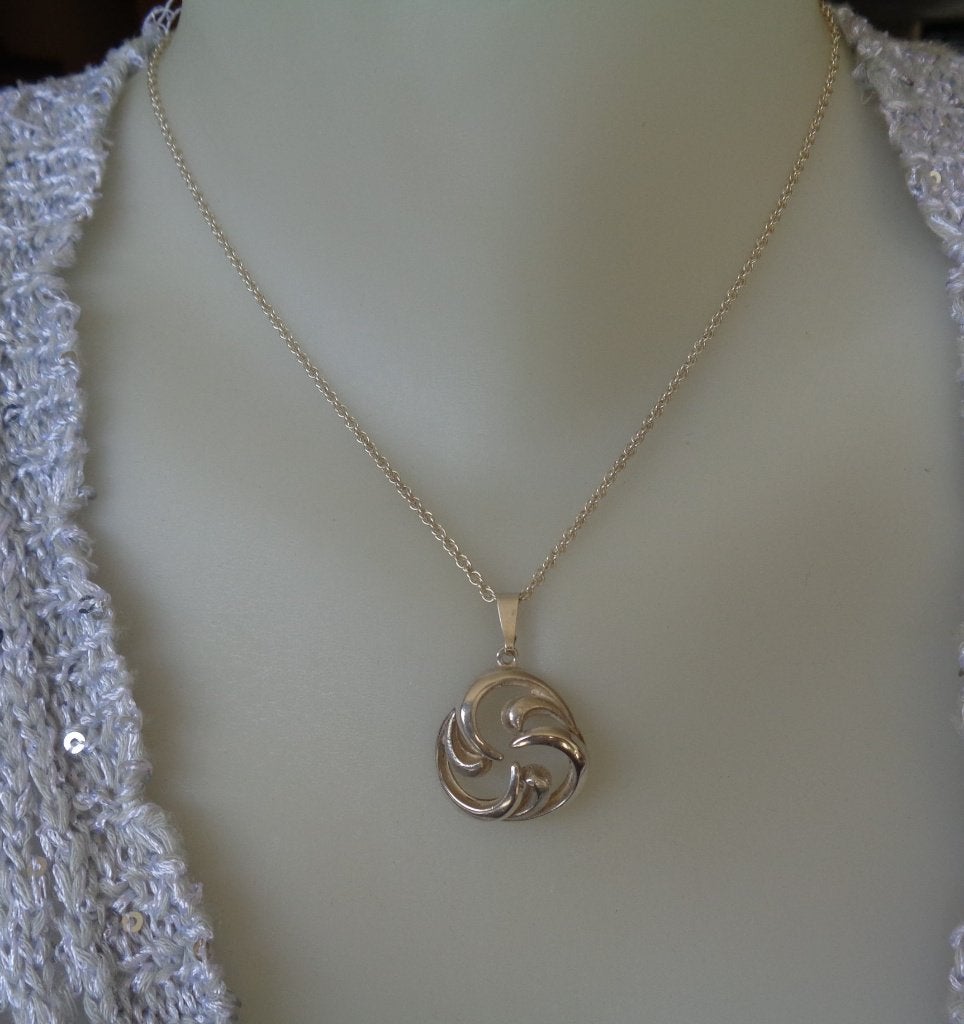 zilveren ketting met mooie fantasie hanger [012], Met hanger, Verzenden, Zo goed als nieuw, Zilver