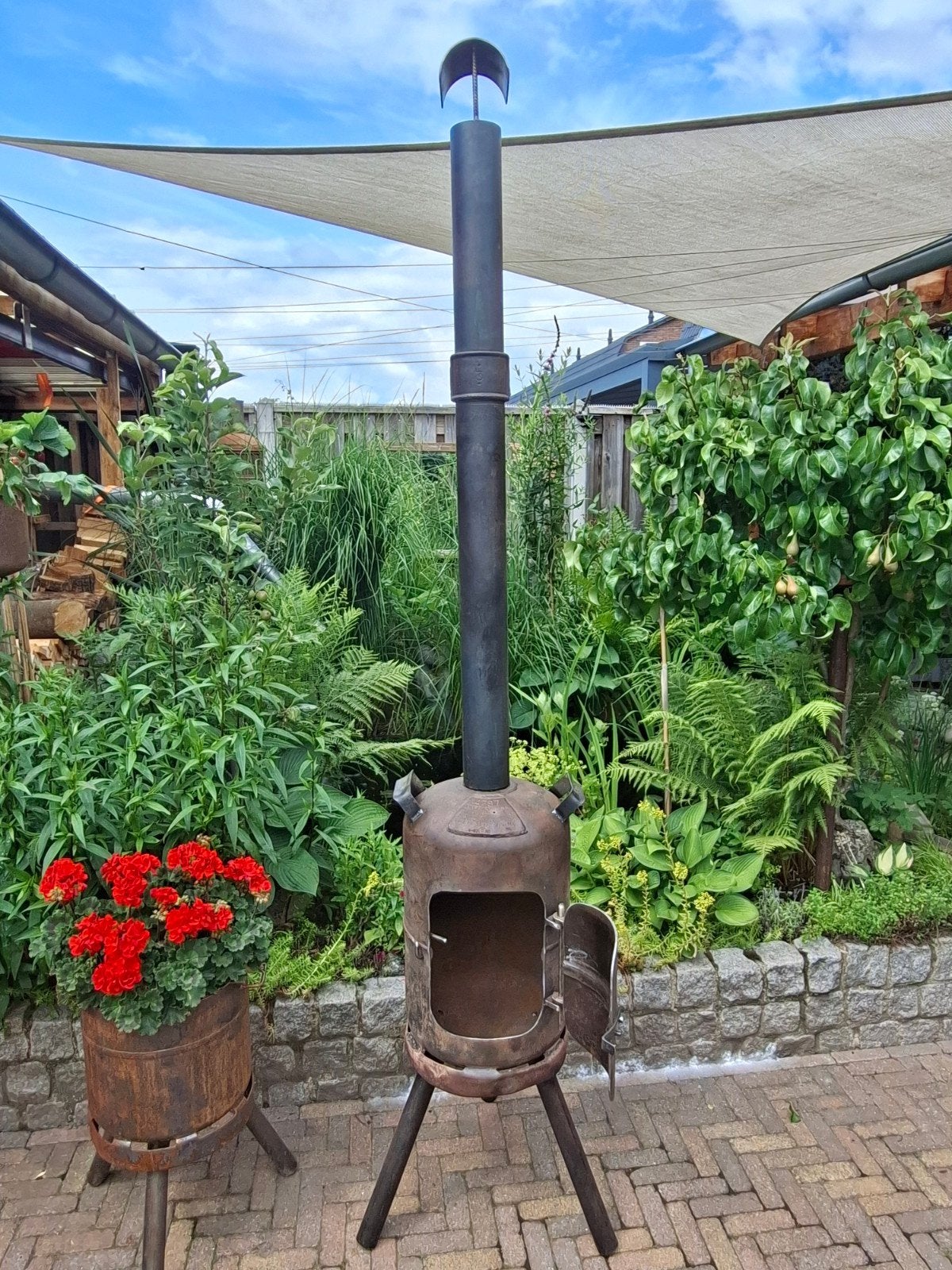 Mooie grote Tuinkachel Terraskachel tuinhaard vuurkorf, Ophalen, Nieuw