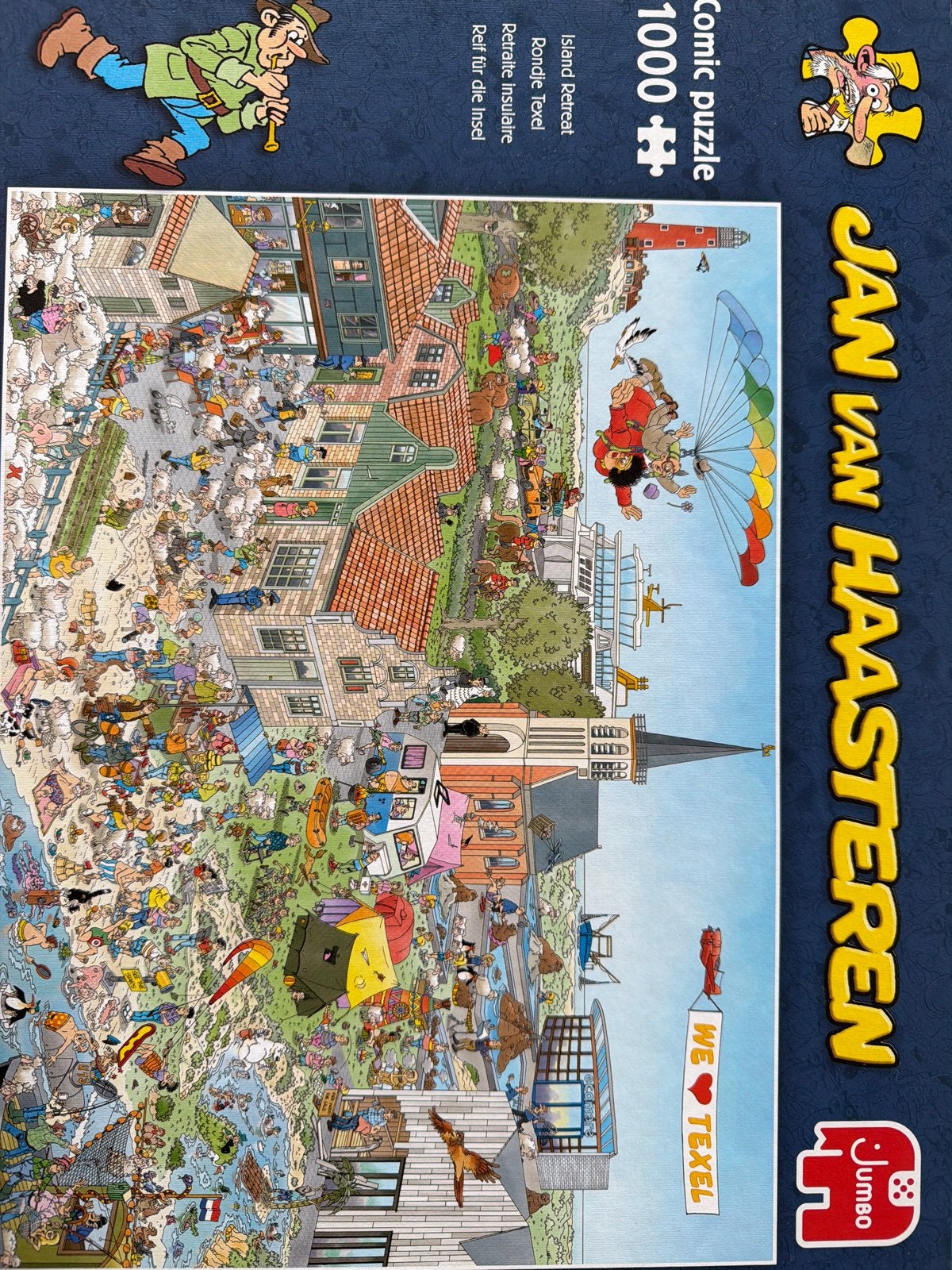 Jan van Haasteren Texel Puzzel 1000 stukjes, Ophalen of Verzenden, 500 t/m 1500 stukjes, Zo goed als nieuw, Legpuzzel
