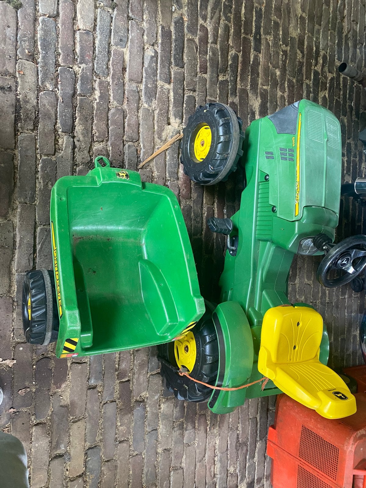 John Deere trekker+kieper, Ophalen, Zo goed als nieuw, Overige merken, Met kar of aanhanger