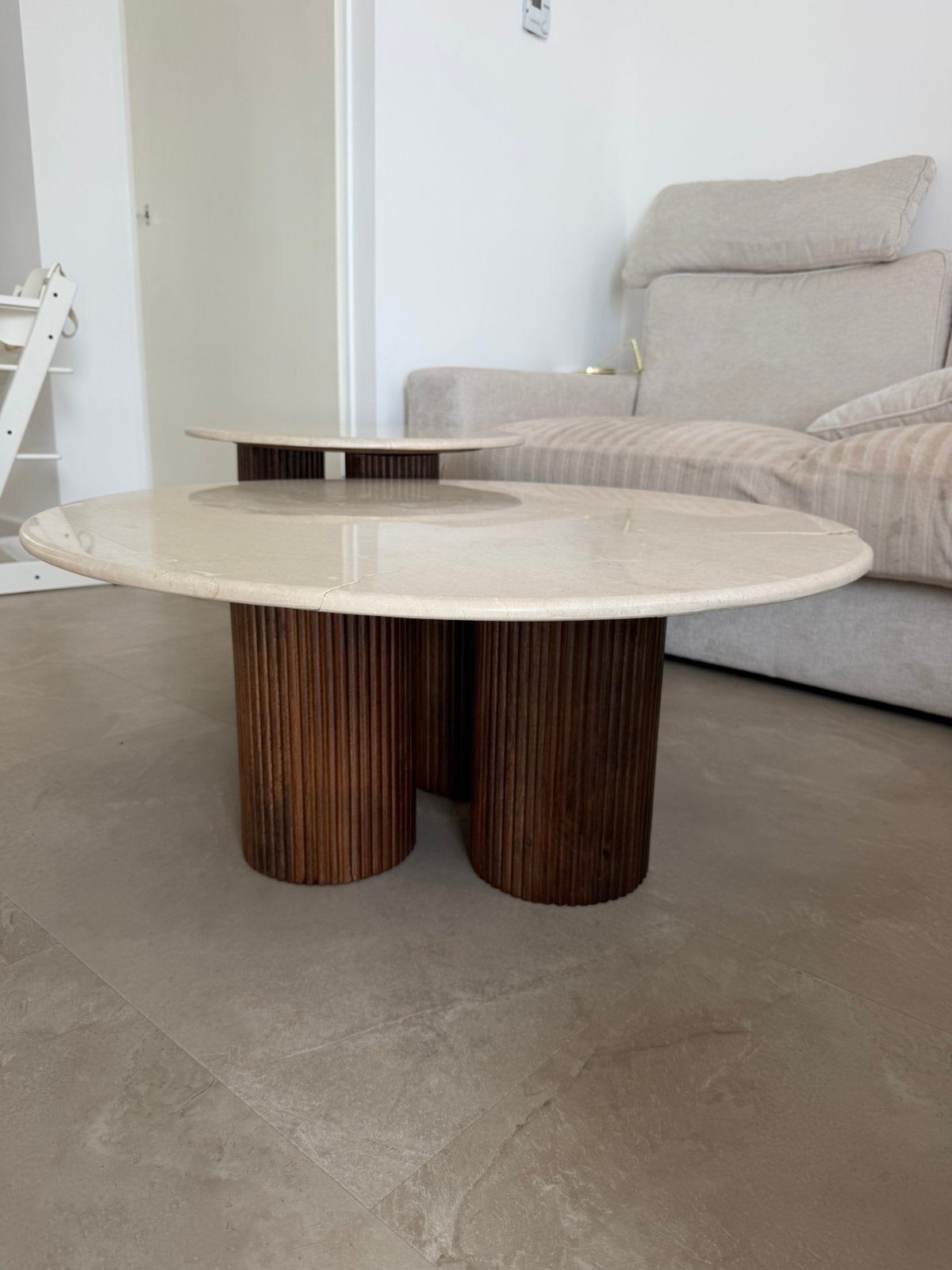 Eleonora Xavi salontafel Ø90 cm  – beschadigd, Ophalen, Zo goed als nieuw, Rond, 50 tot 100 cm
