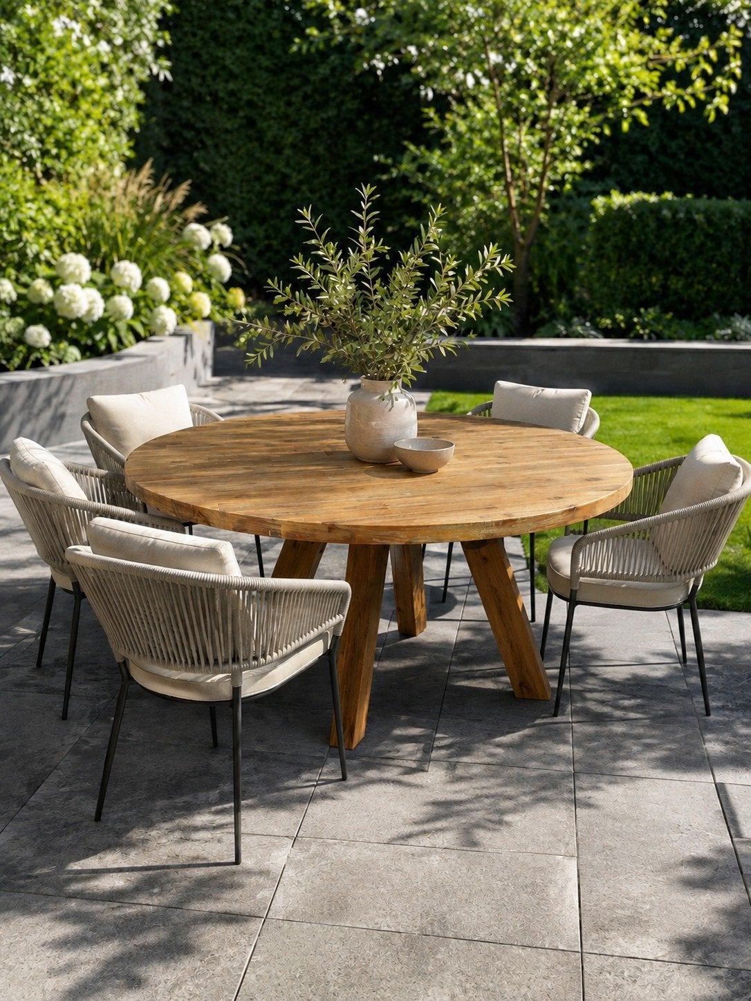 Tuintafel rond XXL massief, Tuin en Terras, Tuintafels, Ophalen, Rond, Kunststof