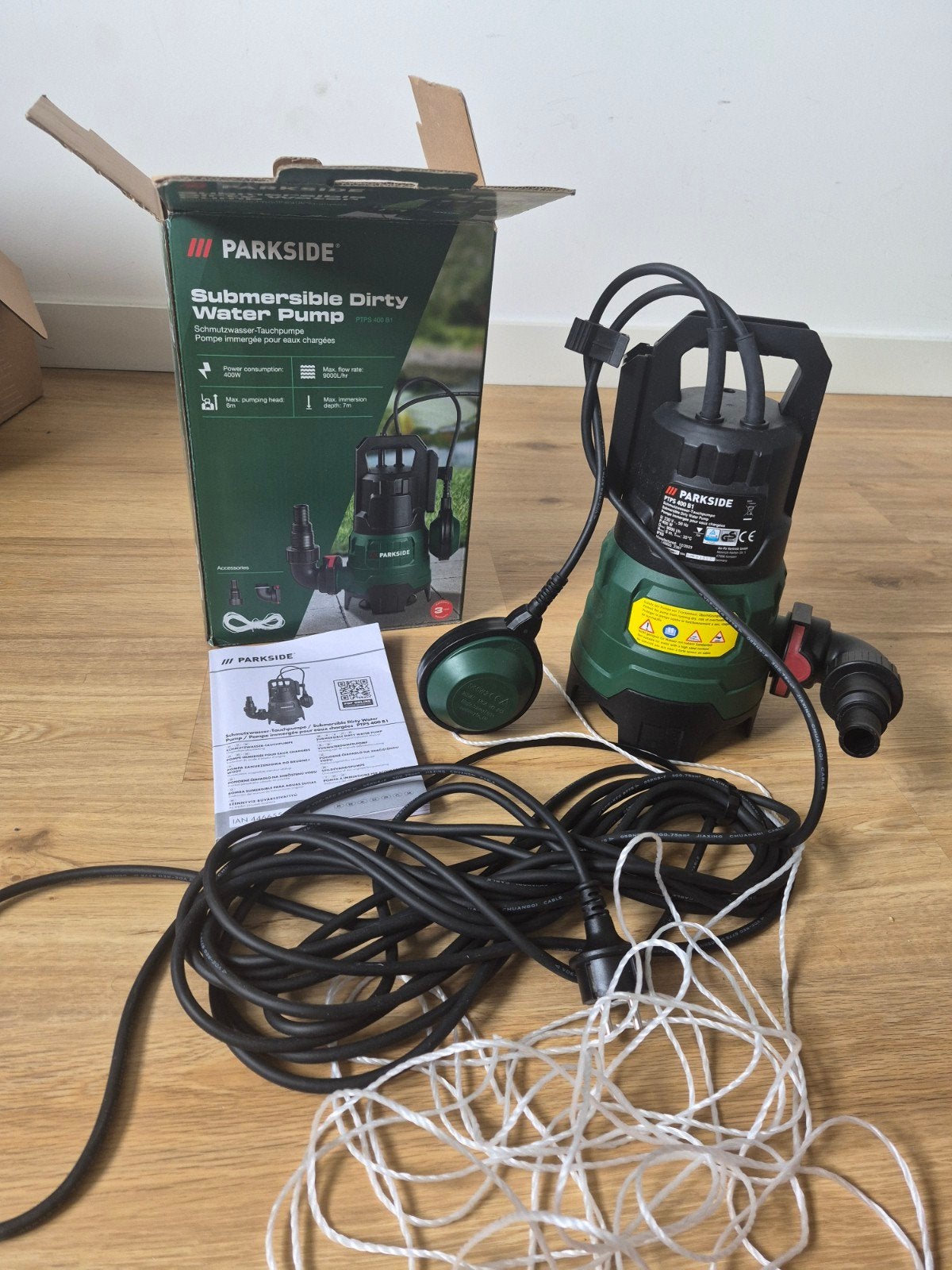 Parkside Dompelpomp vuilwater PWD 400 A1, Ophalen, Zo goed als nieuw, Elektrisch, Dompelpomp