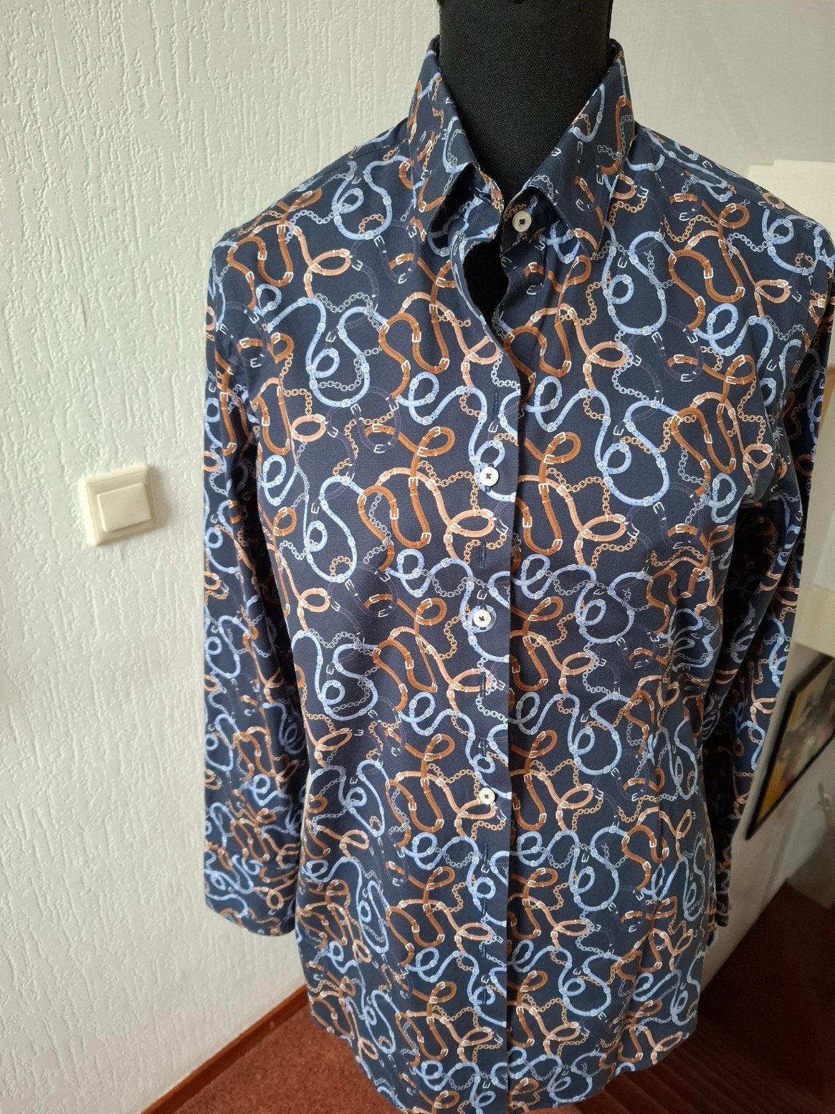 CAVALLARO dames blouse maat 44, Zo goed als nieuw, Verzenden, Blauw, Cavallaro Napoli