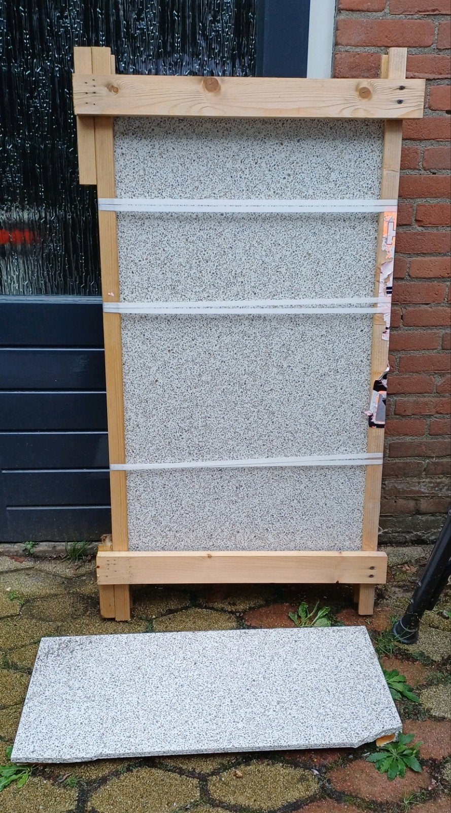 2 nwe stukken wit/bruin composiet aanrechtblad Evora Quartz, Ophalen, Bruin, Nieuw, 50 tot 100 cm