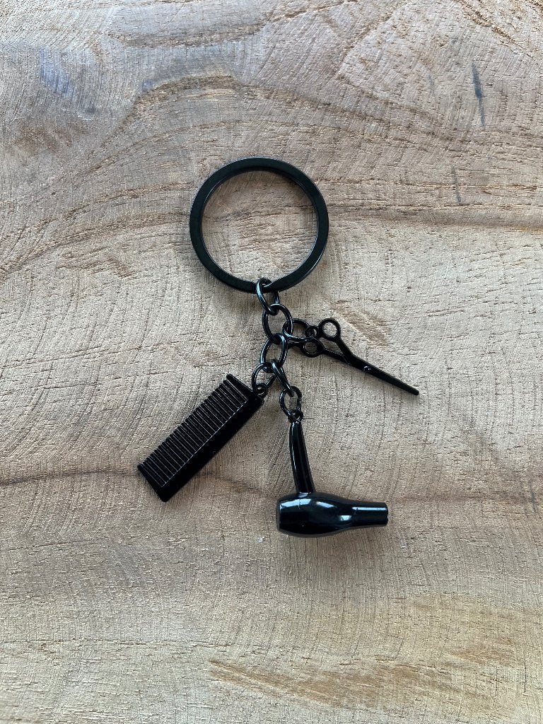 Sleutelhanger kapper, kappers, met föhn, schaar en kam, Ophalen of Verzenden, Nieuw, Overige typen