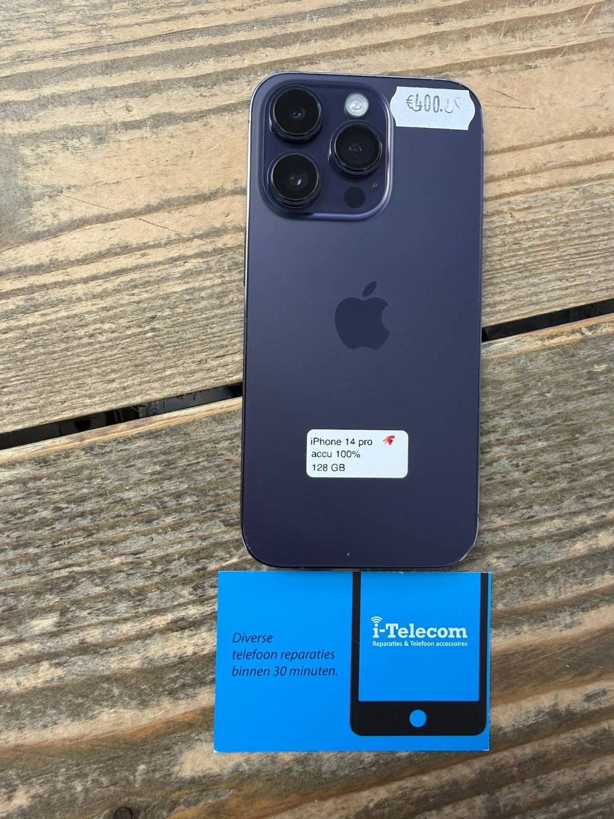 Iphone 14 pro purple 128 GB met garantie 100%, Ophalen of Verzenden, Zo goed als nieuw, Overige typen
