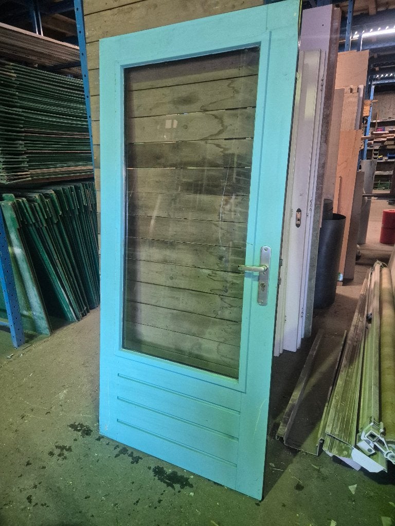 Gebruikte nette buitendeur met dubbel glas – 93204,5 cm, Ophalen, Gebruikt, -, 80 tot 100 cm