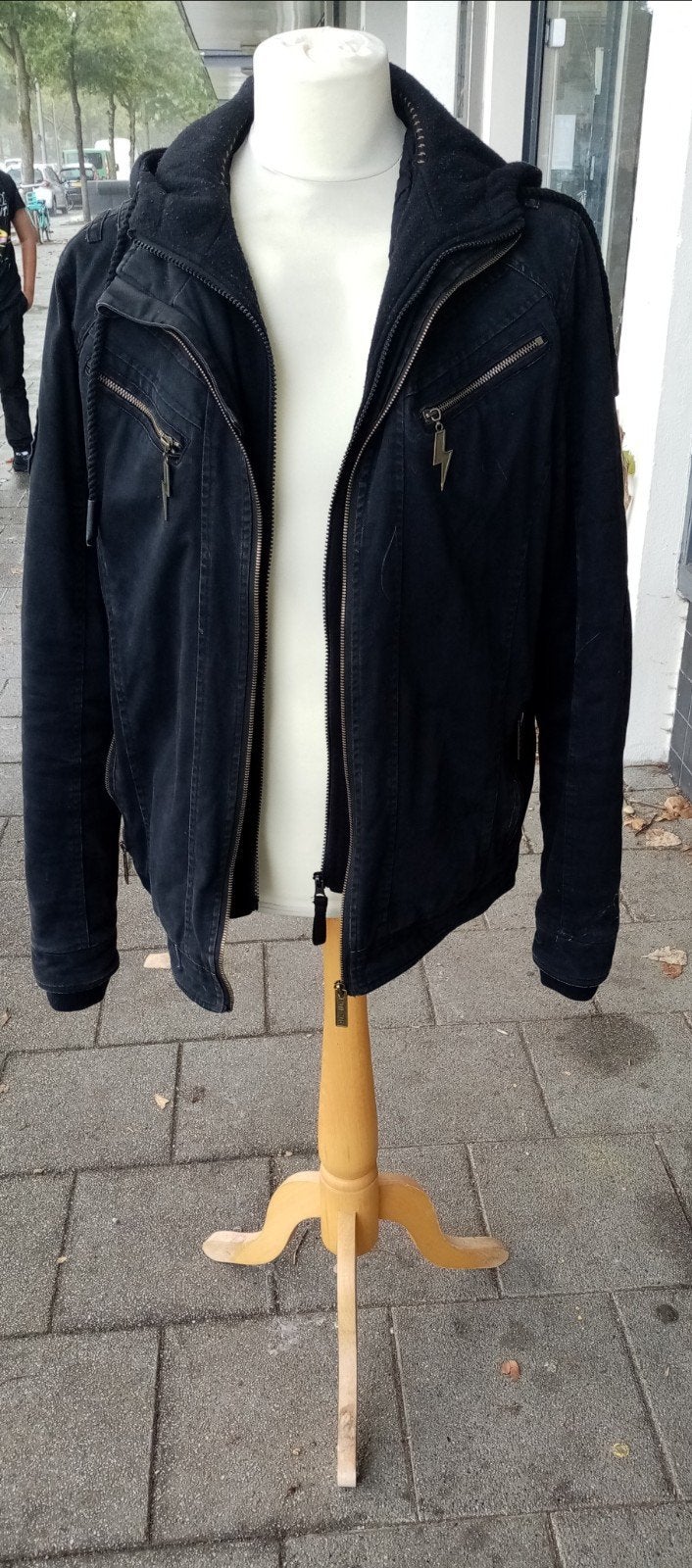 Winterjas ACDC, mt L, Kleding | Heren, Ophalen of Verzenden, Gedragen, Zwart