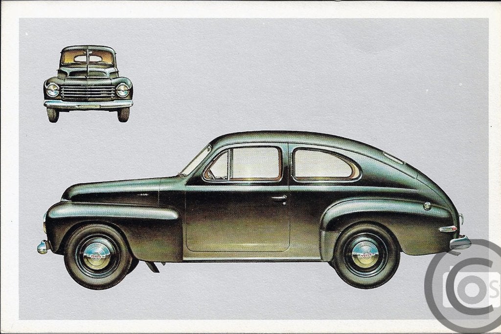 oldtimer Volvo PV444 katterug ansichtkaart, Verzenden, Zo goed als nieuw, Auto's
