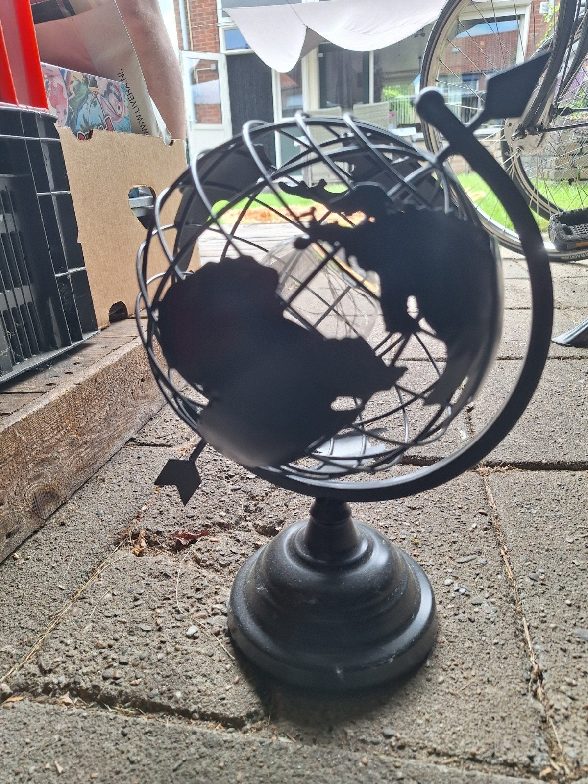 Decoratieve Wereldbol met Verlichting op Batterij, Ophalen of Verzenden, Verlicht, Zo goed als nieuw