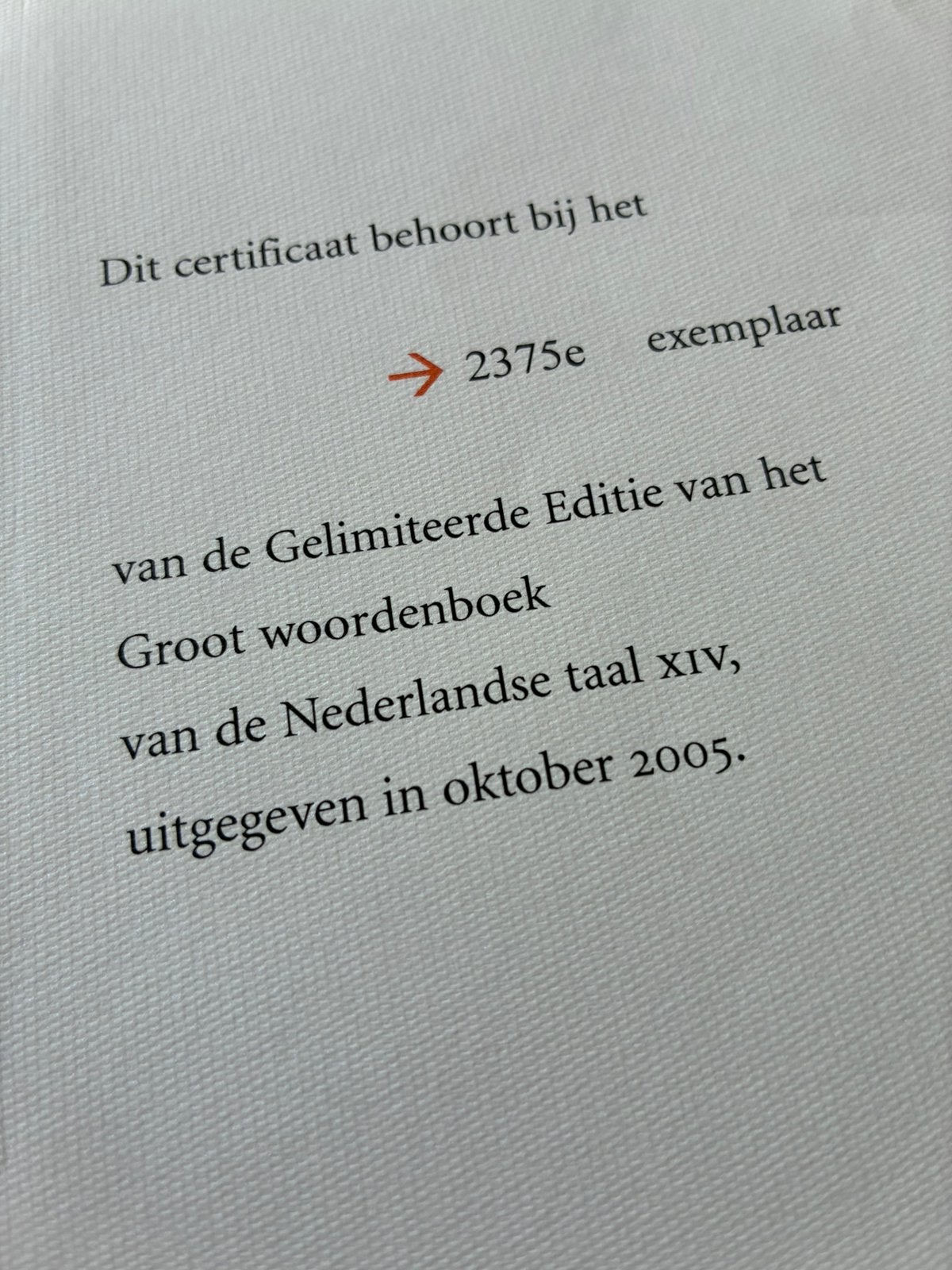Gelimiteerde uitgave van het Van Dale Groot Woordenboek, Ophalen, Zo goed als nieuw