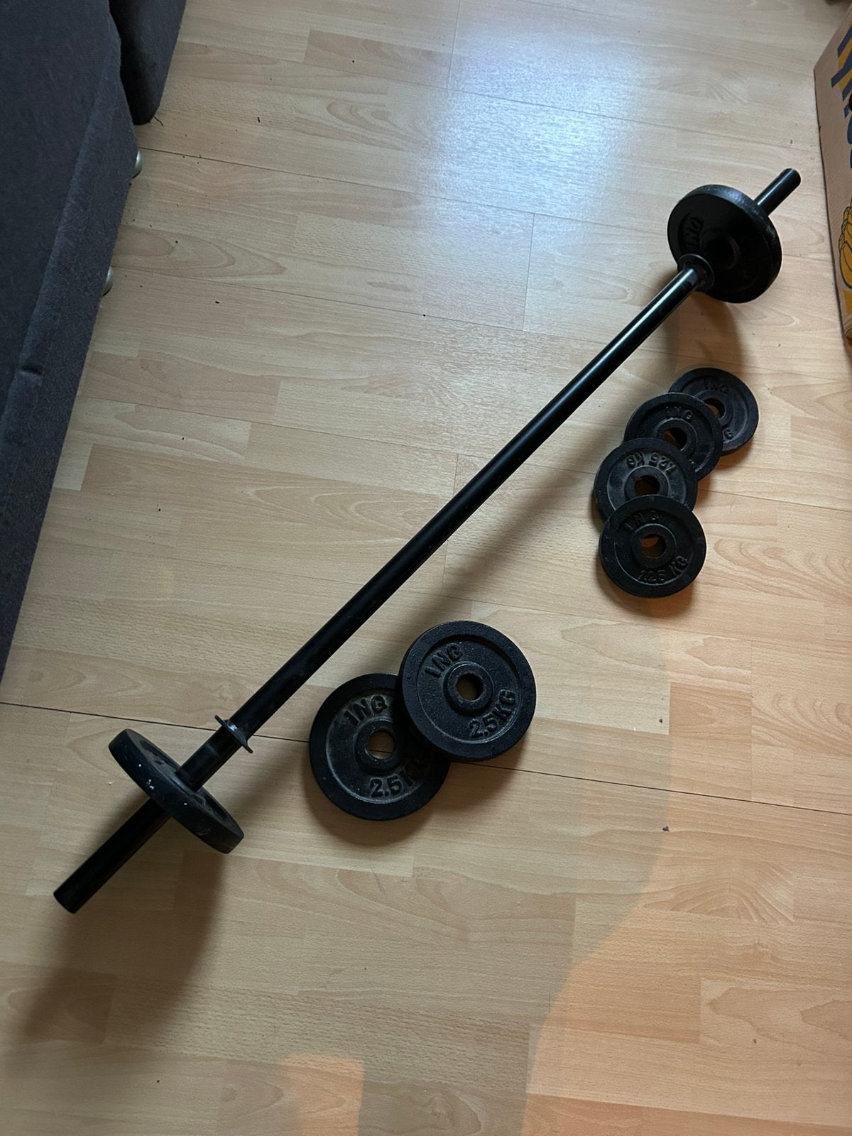 Fitness halterstang, Sport en Fitness, Fitnessmaterialen, Ophalen, Zo goed als nieuw, Halterset