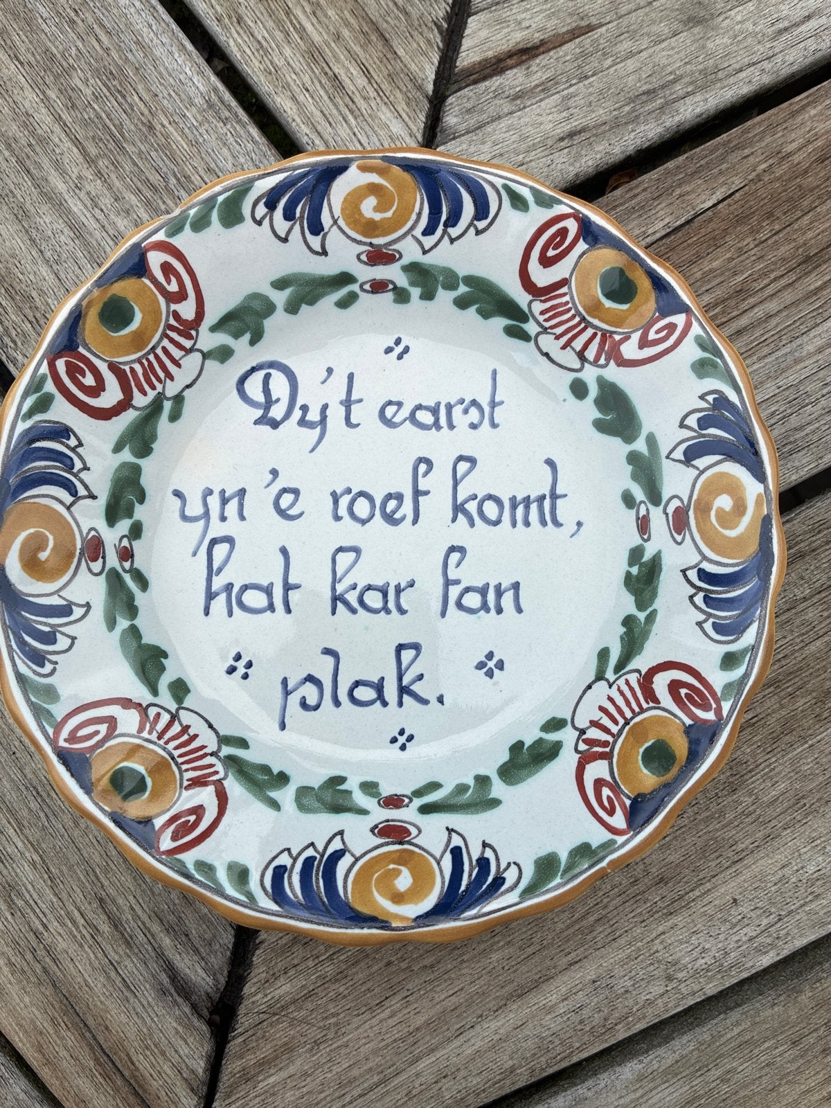 Handgeschilderd Fries Wandbord - Workum Aardewerk, Ophalen of Verzenden
