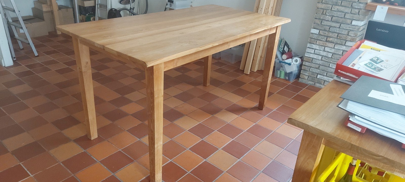 Hoge houten eettafel, Huis en Inrichting, Tafels | Eettafels, Gebruikt, 50 tot 100 cm, 150 tot 200 cm, Vijf personen of meer, Rechthoekig