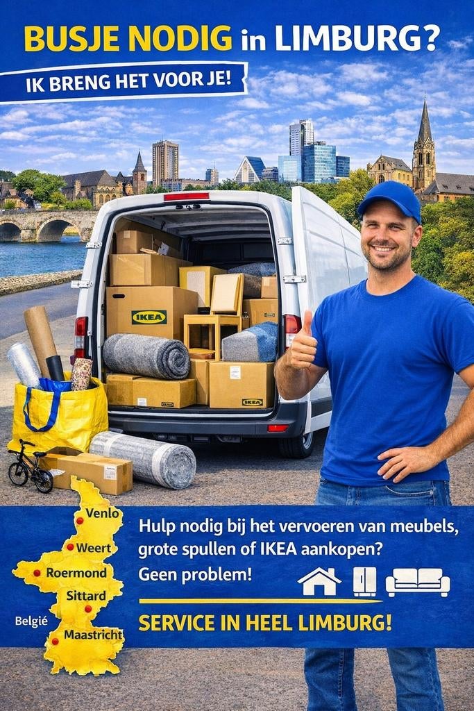 Busje nodig in Limburg?, Ophalen of Verzenden