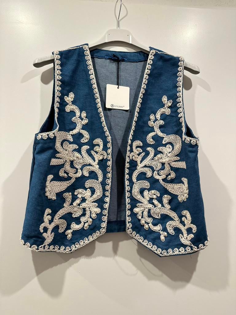 Gilet spijkers met chique patroon, Kleding | Dames, Ophalen of Verzenden, Nieuw, Maat 38/40 (M), Zwart