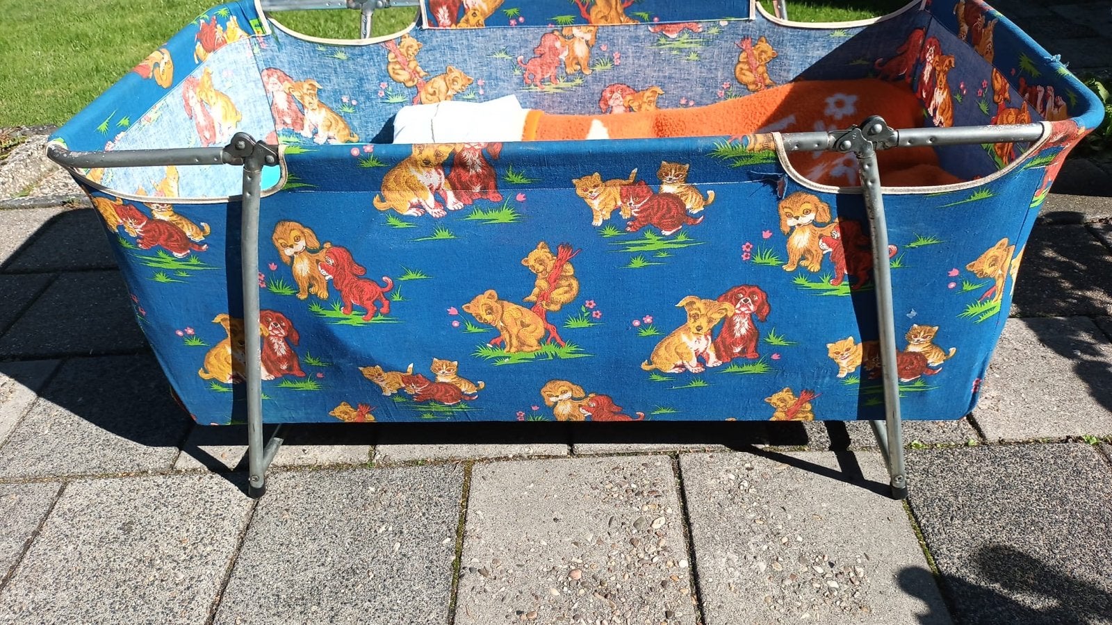 Vintage Reisbedje met wollen dekentjes, Ophalen, Gebruikt, Reisbedje