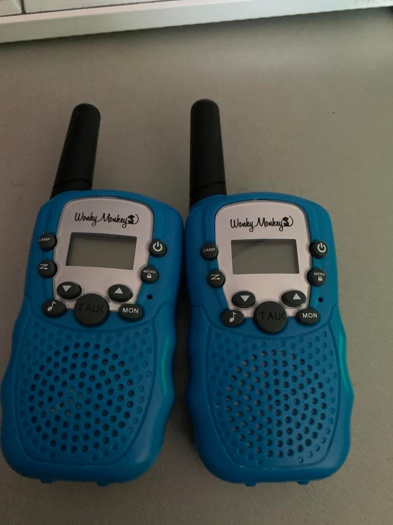 Wonky Monkey Walkie Talkies - Set van 2, Minder dan 2 km, Gebruikt, Ophalen of Verzenden, Portofoon of Walkie-talkie