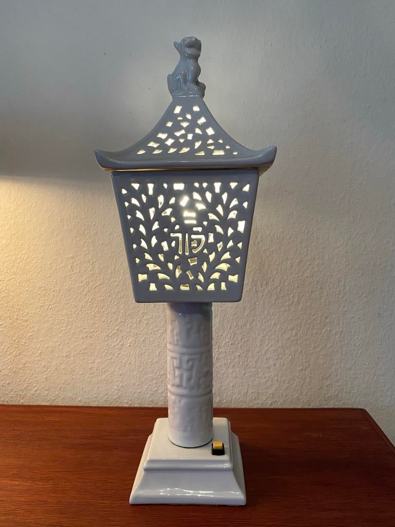Pagode Tafellamp met Foo Dog - Oosters Design, Ophalen of Verzenden, Zo goed als nieuw, Overige materialen, Minder dan 50 cm