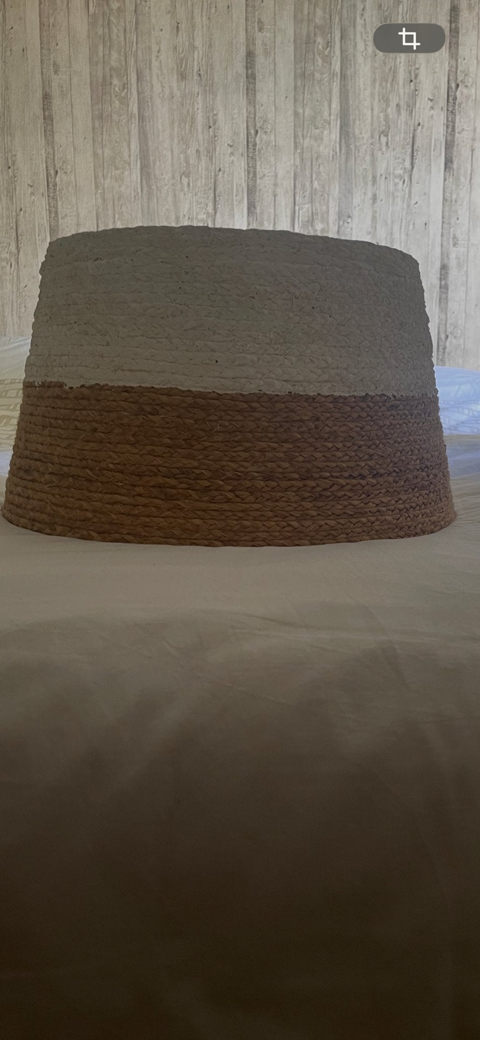 Riviera Maison lampenkap - Rotan en wit, Ophalen of Verzenden, Zo goed als nieuw, Wit, Rond