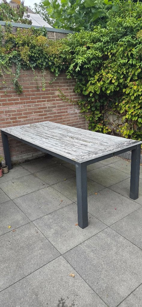 Tuintafel (gratis), Tuin en Terras, Tuintafels, Ophalen, Gebruikt, Rechthoekig, Hout