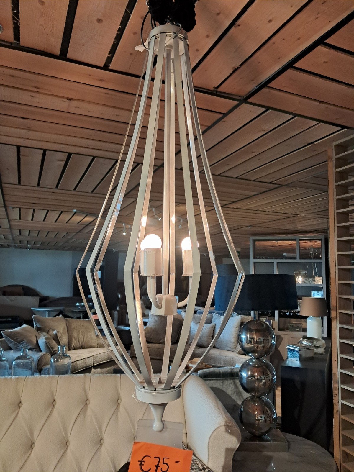 Unieke Grote Kroonluchte -  VAN €520 VOOR €75, Ophalen, Nieuw, Metaal, Modern, Design, Uniek