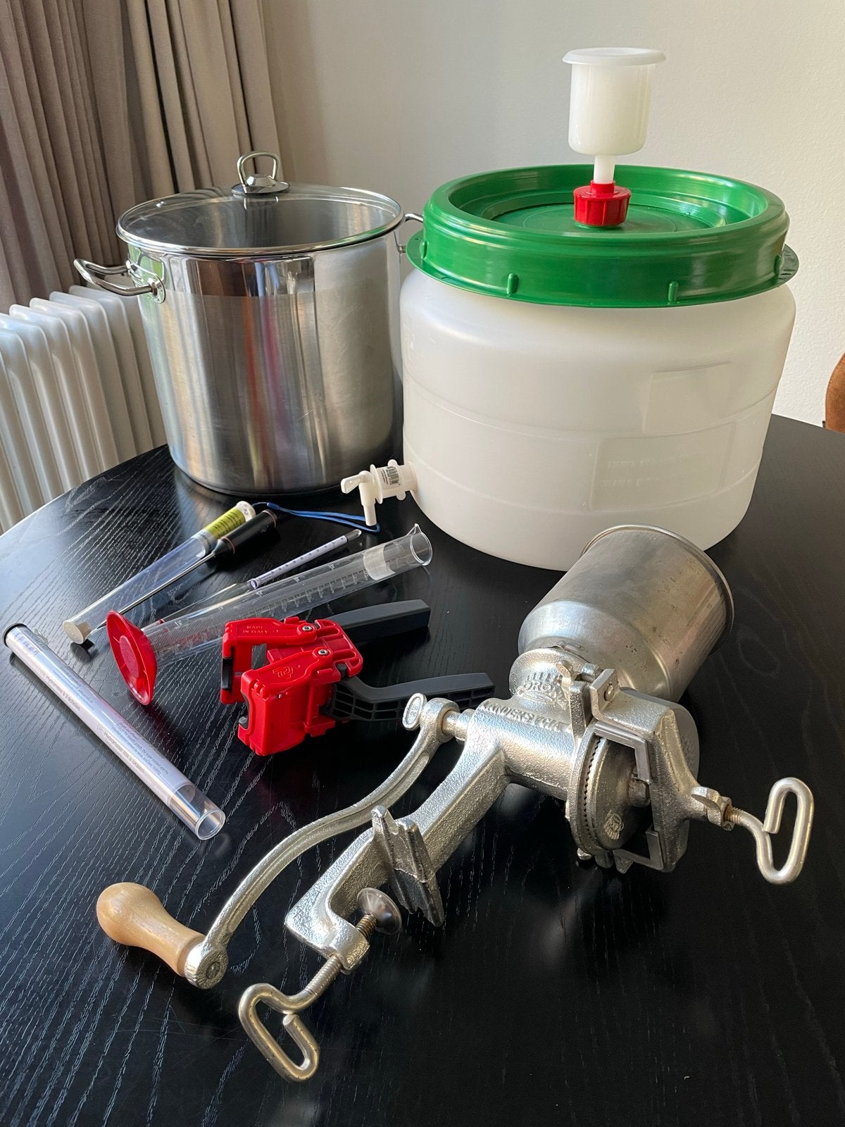Brouwketel 20L, Gistvat 31L en Brouwbenodigdheden, Ophalen, Zilver, Metaal, Overige typen
