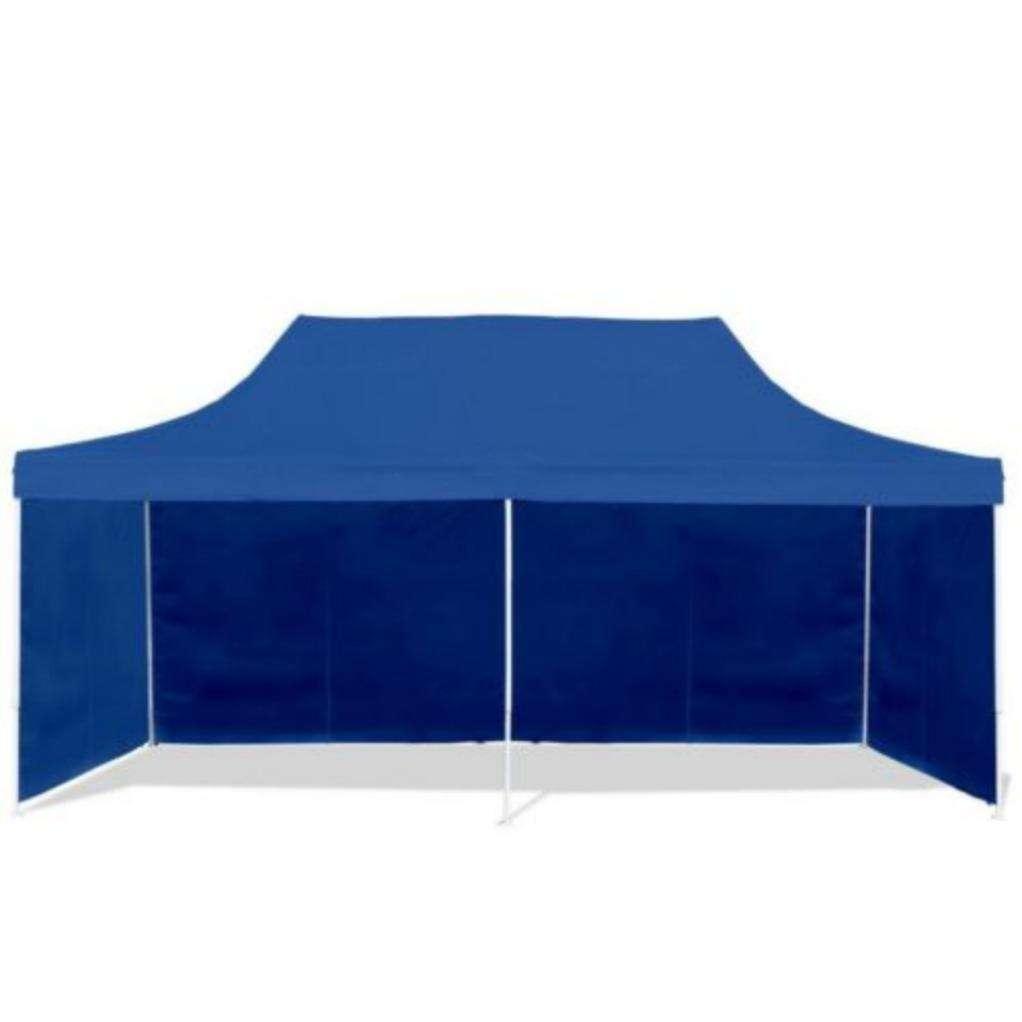 Easy Up Vouw-Tent / Marktkraam 3x6m.Stalen Frame 55kg Blauw, Opvouwbaar, Partytent, Nieuw, Ophalen of Verzenden