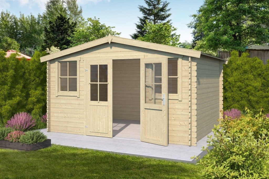 Blokhut Dallas 376x292 Onbehandeld vuren, Verzenden, Nieuw