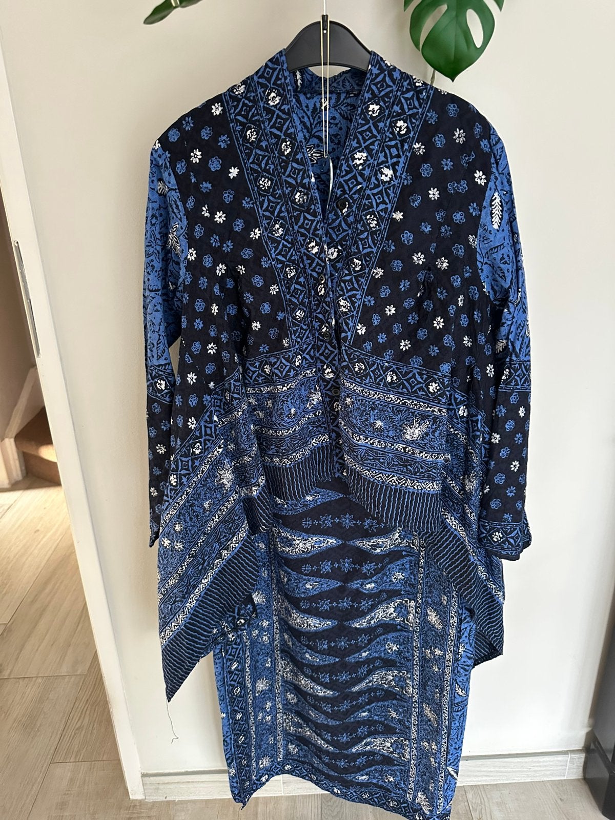 Kebaya Aziatisch indisch lange wikkel rok met jasje, Ophalen of Verzenden, Gedragen, Maat 42/44 (L)